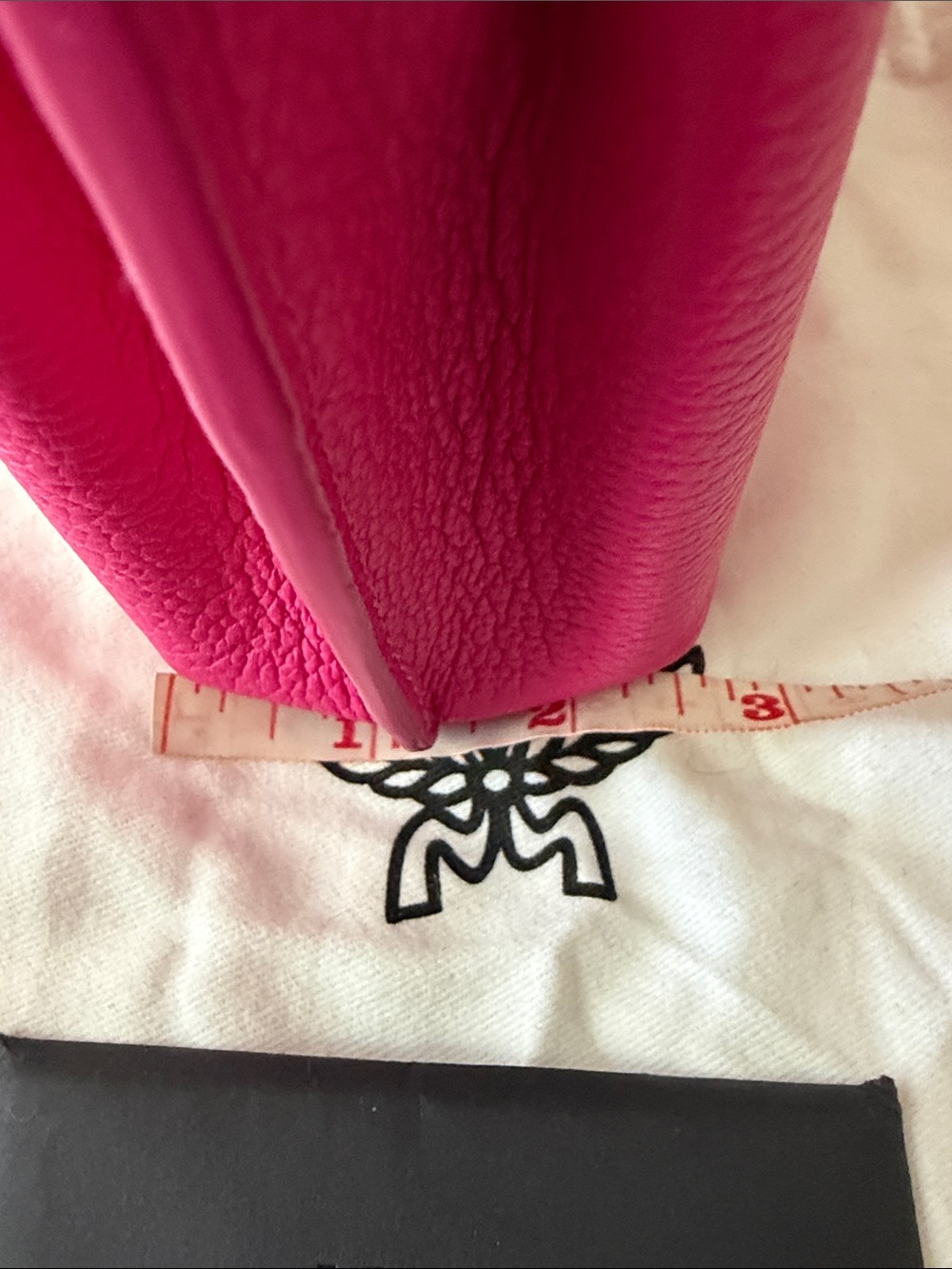 MCM X Mini Grained Calffskin Milla Tote in Beetrooth Pink NWT - Picture 13 of 15